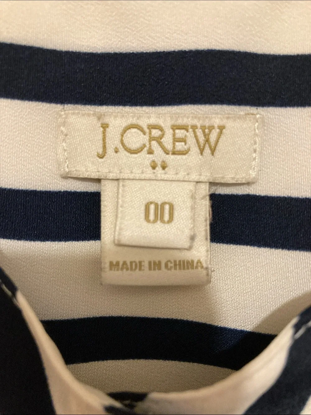 J. Crew Black & White Sleeveless Striped Button-Front Blouse